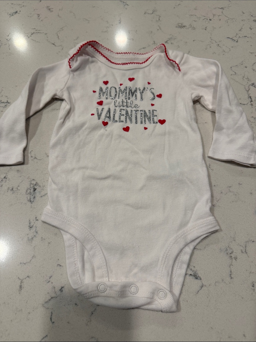 White 'Mommy's Little Valentine' Baby One-Piece Bodysuit